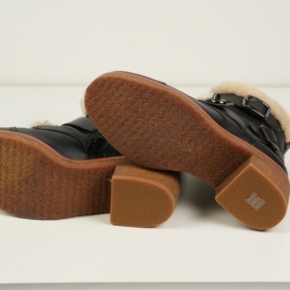 Coach Preston Black Leather Shearling Booties - Picture 4 of 13